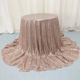 ZB210721-1Luckygoods 330cm Christmas Table Cloth Champagne Glitter Shinny Round Table Cloth for Wedding Party Wholesale