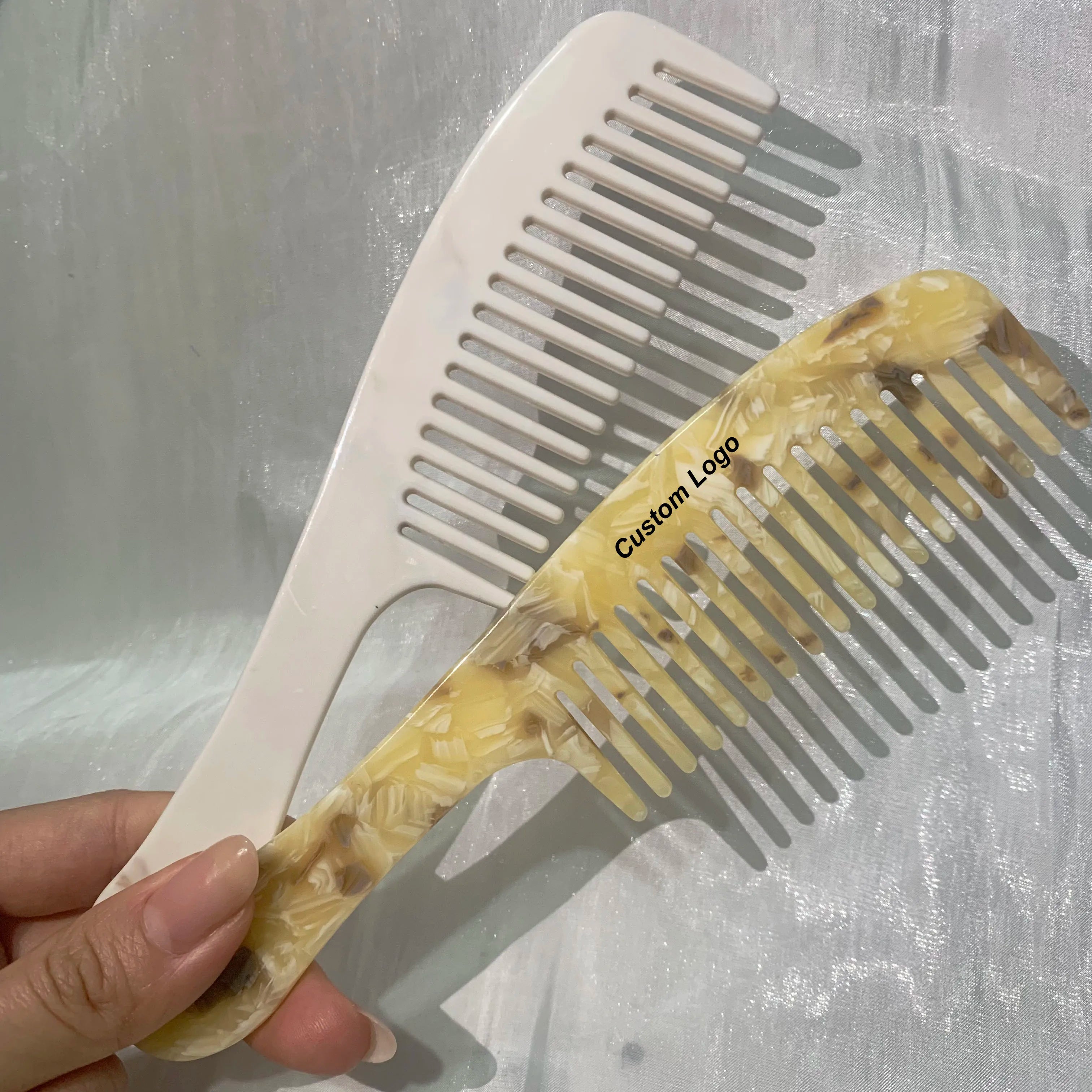 SAIYII New Korean Wide Tooth Brush Anti-static Acetate Comb Simple Retro Head Comb Female for Women and Girls