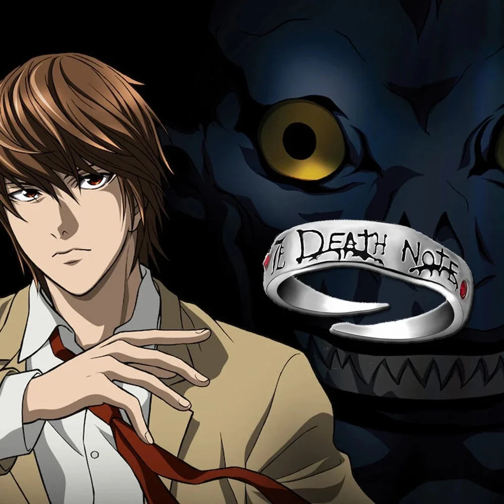Hot Anime Cosplay Costume Accessories Letter Ring Death Ring Adjustable Open Ring Accessories