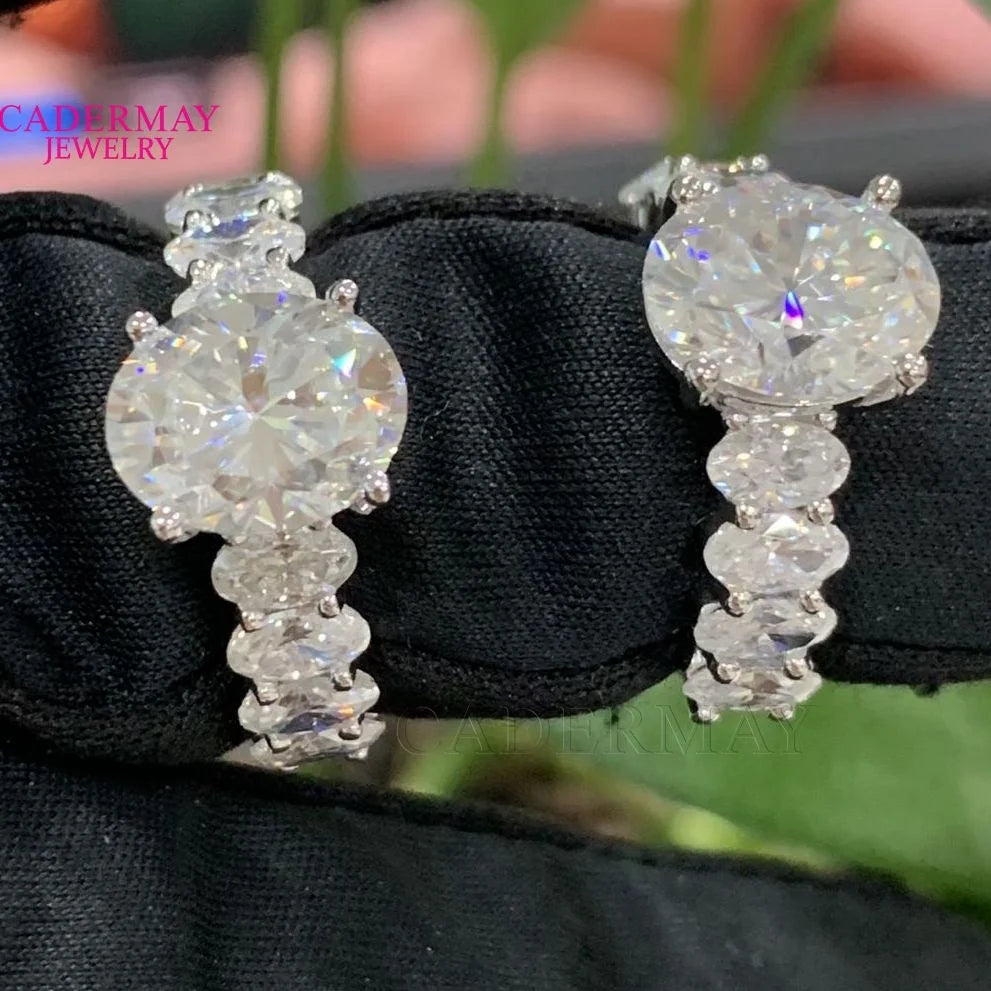 Luxury Custom Oval 8*10mm Fancy  Moissanite D VVS1 Pass Diamond Tester Engagement Wedding Rings Brand
