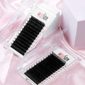 Matte Black Dark Fluffy Cashmere Volume Lash Extensions Velvet Mink Lash Trays Wholesale Individual Eyelash Extension Supplies