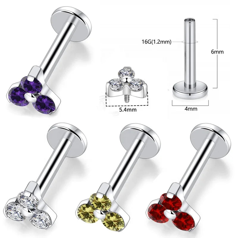 Gaby Lip Rings G23 Titanium Internal Thread Labret Ring Multi-layered Leaf  Helix Piercing Wholesale Piercing Jewelry