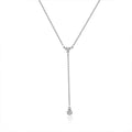 N0076 Fashion Simple Ins Style Classic Geometric Y Necklace Inlaid Zircon Tassel Pendant Necklace for Women Summer New Design
