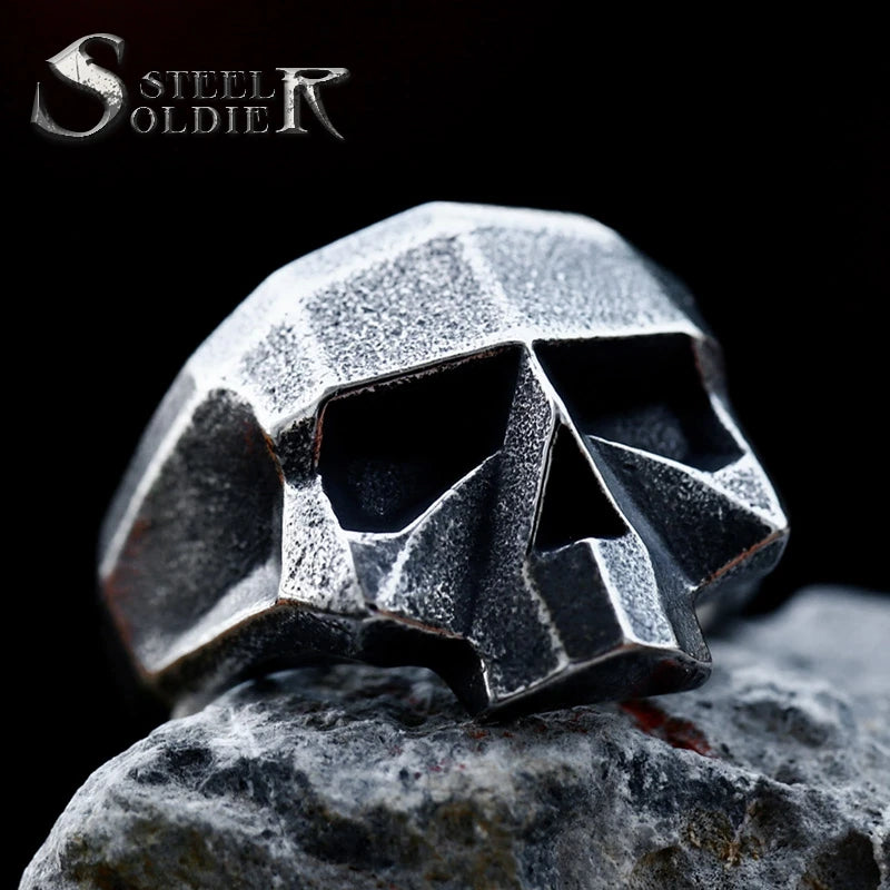 SS8-1193R Stainless Steel Men's Ring New Punk Rock 316L Stainless Steel Vintage Skull Ring for Men Jewelry