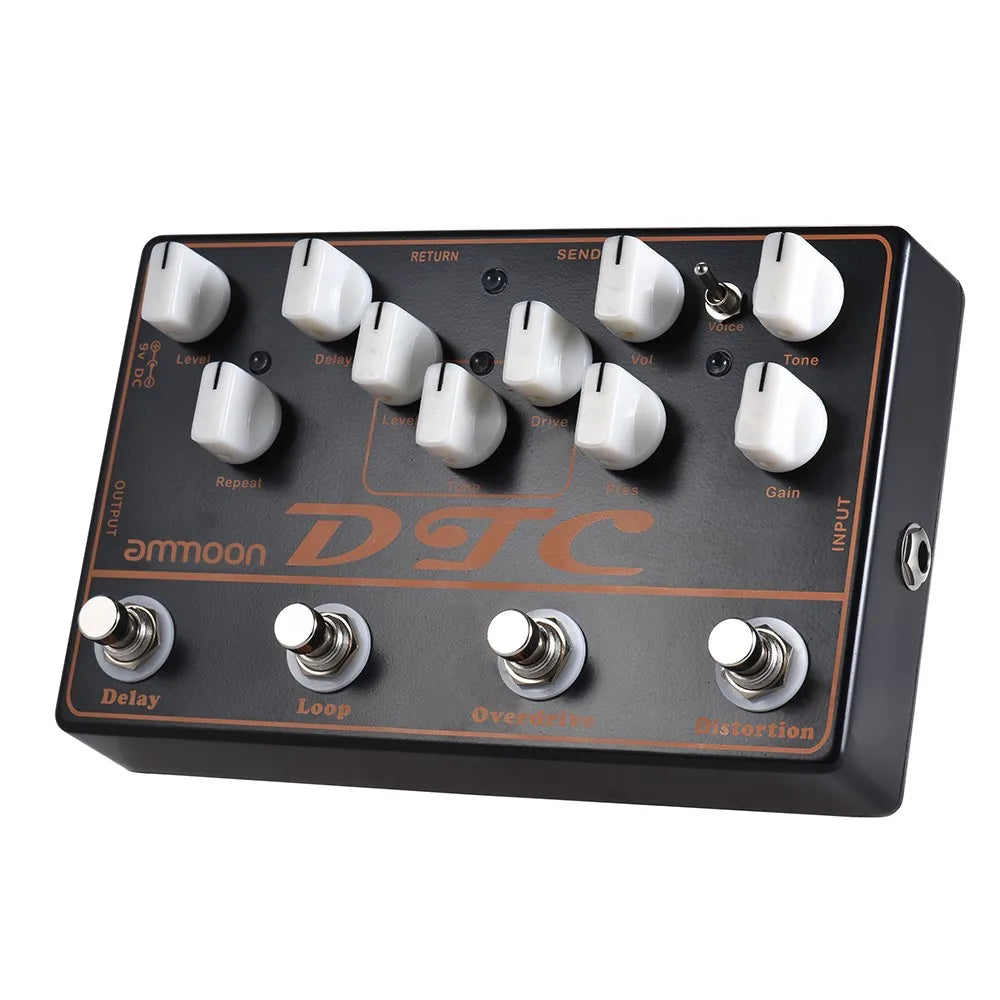 MOSKY DTC 4-in-1 Electric Guitar Effects Pedal Distortion + Overdrive + Loop + Delay