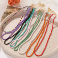 Fashion Creative Y2K Necklace Colorful Rice Bead Necklace Bohemian Short Choker Necklace for Women