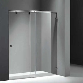 KMRY Modern Design Frameless Tempered Glass Shower Sliding Door Straight Rectangle Tray 2-Year Warranty for Hotel Bathroom Use