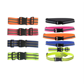 Hot Sell Custom logo and Size Reflective Safety Cross Waist Band Elastic Adjustable Marathon Race Running Waistband Belt Gear