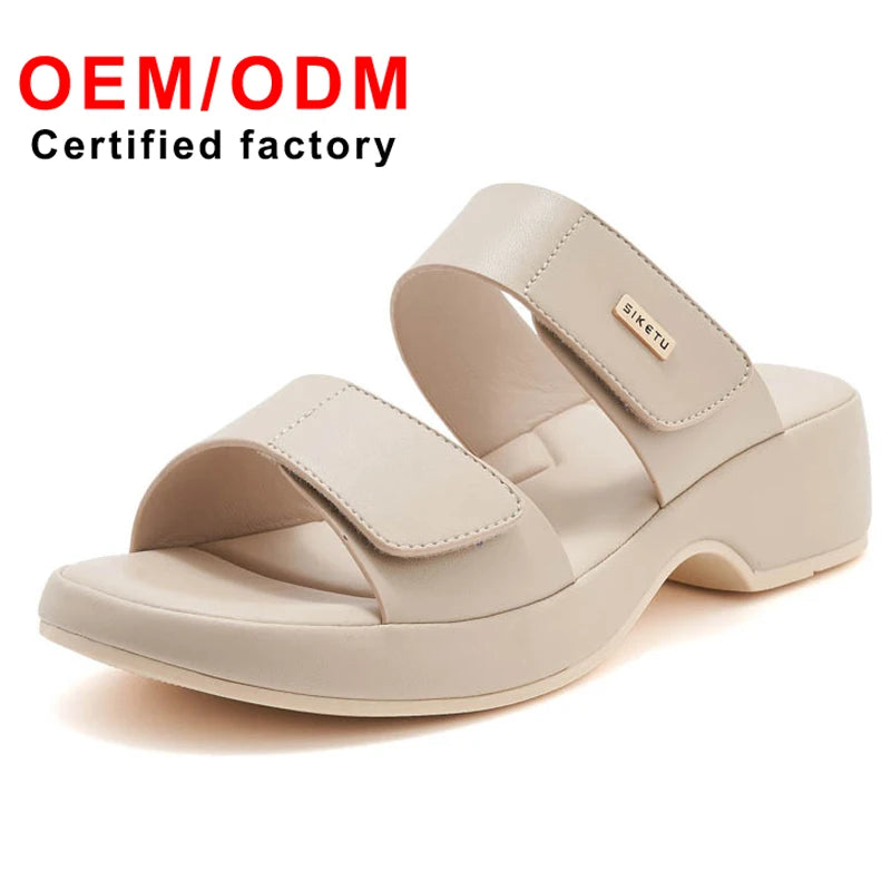 Luxury Design Women's Summer Non-slip Lightweight and Comfortable Beach Wedge Heel Outdoor Use slippers Fashion Shoes Women