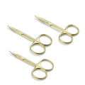Eliter Golden Stainless Steel Nail Scissor Hot Sell in Stock Manicure Scissors with Sharp Curve Cuticle Scissor for Nail Care