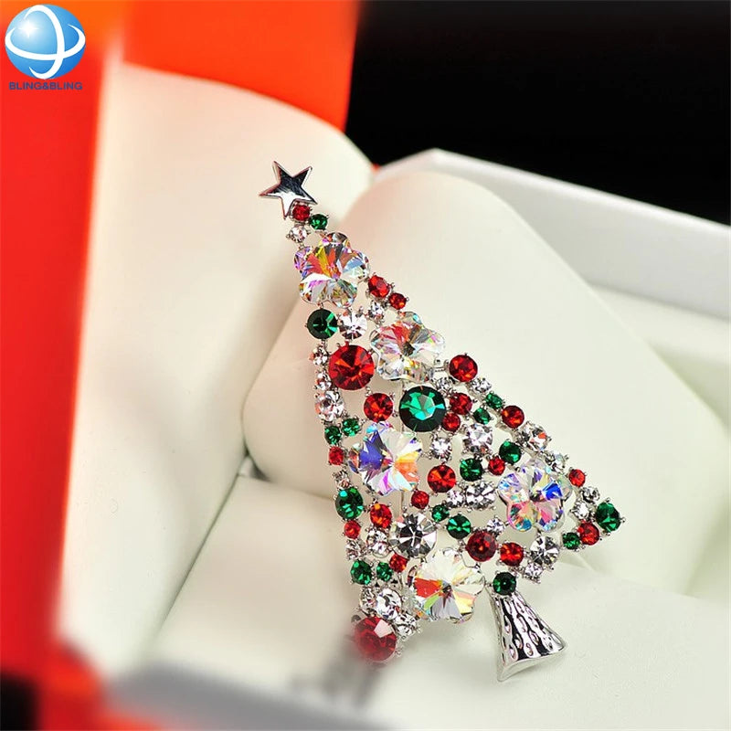 Newest Fashion Jewelry Brooches Rhinestone Brooch Pins for Christmas Gift