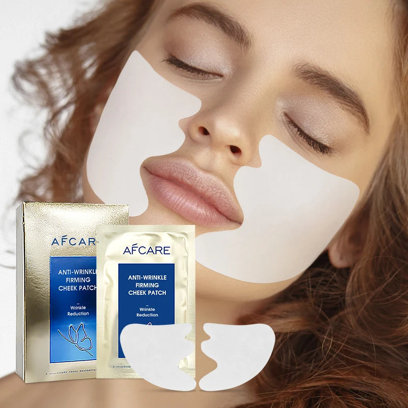 Korean Cheek Mask Paraben-Free Moisturizing & Firming Hyaluronic Acid & Collagen Patches for Beauty & Wrinkle Care
