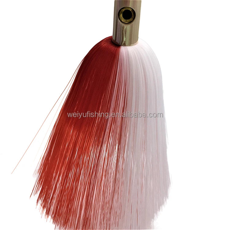 NEW ARRIVAL 8inch Flat Plastic Doll Eye Head Trolling Lure Nylon Hair Wahoo Marlin Saltwater Game Fishing Lure Fishing Tackle