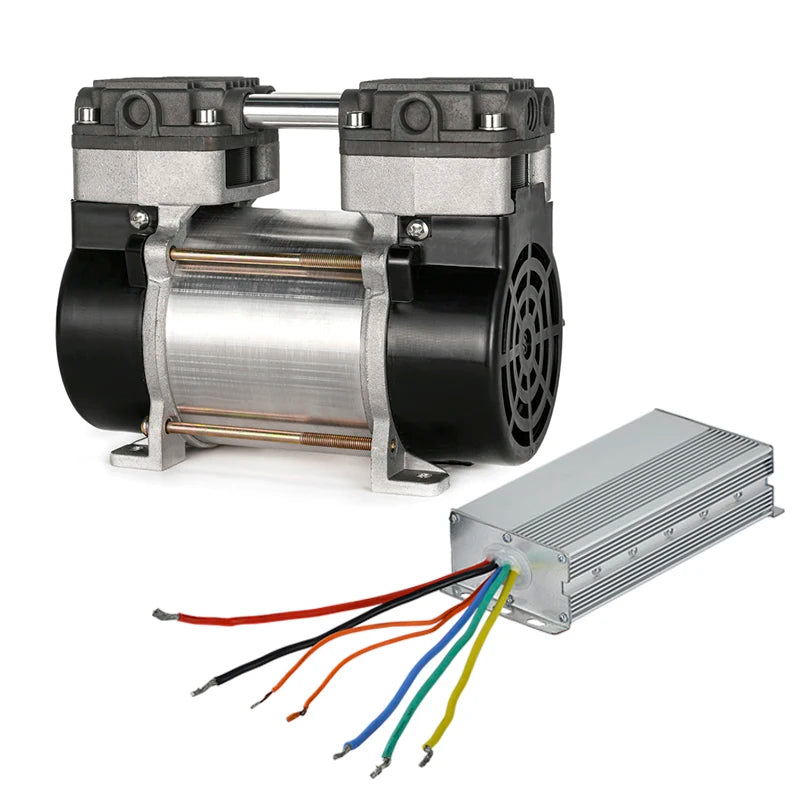 High Quality Mini 150W Vacuum Pump Oil-Free DC12V Piston Pump Electric Power Source HC100D Air Compressor for Machining