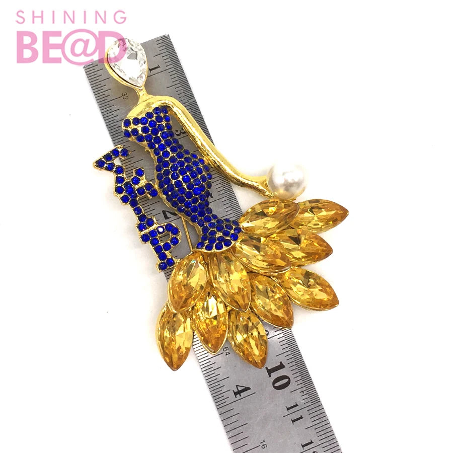 Fashion Jewelry Zeta Phi Beta Sorority Women Rhinestone Brooch Easter the Eastern Star Girl Mermaid Pin Greek