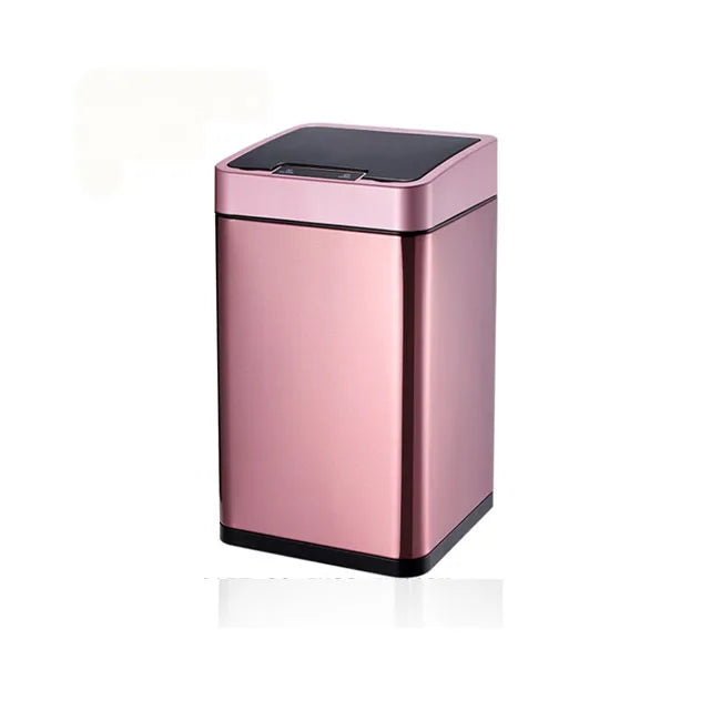 Mini Automatic 10L 12L Touchless Stainless Steel Waste Bin Mute Sensor Trash Can Storage Bucket