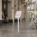 Satin Aluminum Advertising Flooring Display Menu T Stand A3/A4 Poster Lobby Stand for Hotel