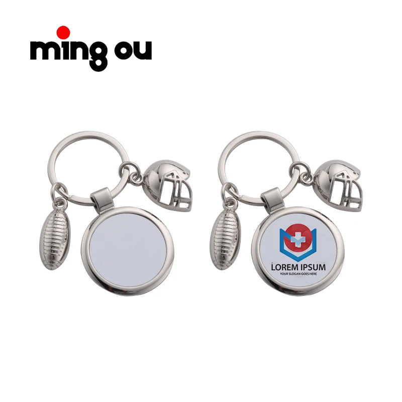 Stock Available Football Club Keychain Keyring Hardware Soccer Metal Keychain Sublimation American Football Keychains