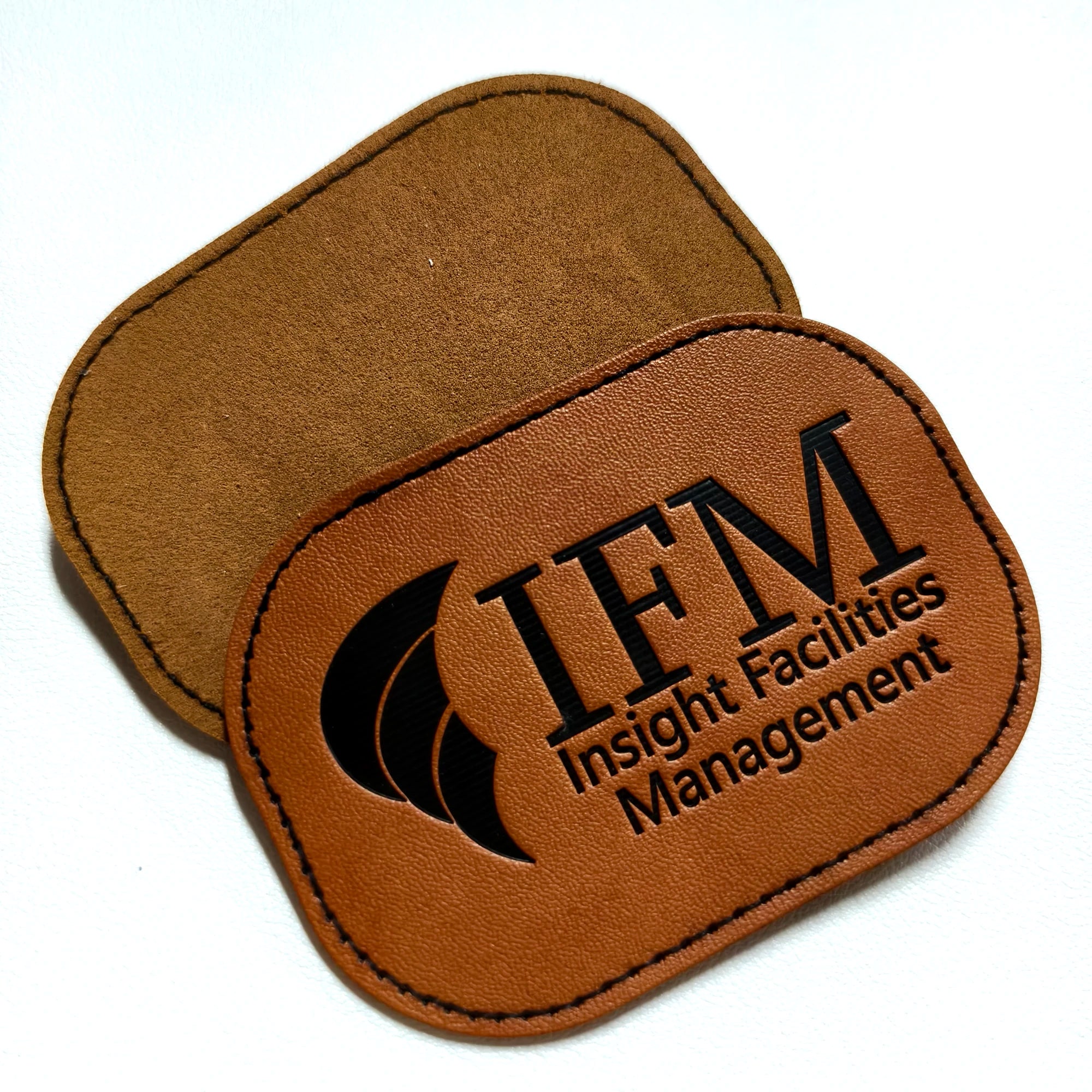 YH-EL007 Custom  Embossed Leather Label for Jeans Wholesale Iron on Leather Metal Label  Logo Heat Transfet PU Leather Patch