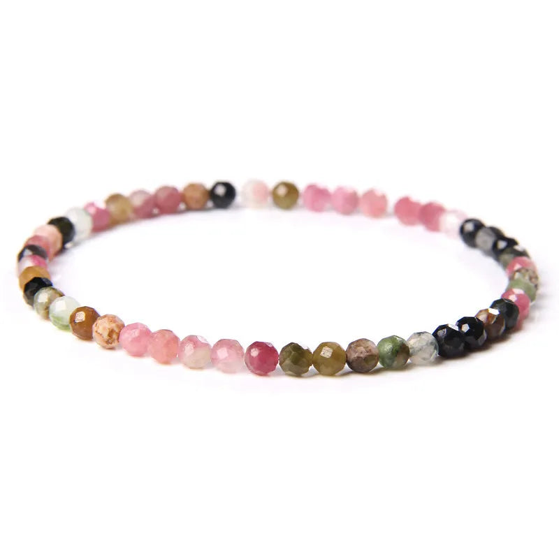 Classic 4mm Natural Jasper Stone Beaded Bracelet for Women Fashion Gift Elastic Pink Opal Healing Stone Bracelet Jewelry