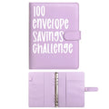 100 Days Envelope Challenge Binder Creative Portable A5 Self Disciplined Check-in Personalized Leather Diary Cover