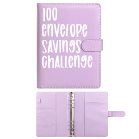 100 Days Envelope Challenge Binder Creative Portable A5 Self Disciplined Check-in Personalized Leather Diary Cover