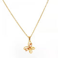 Women Trendy Fashion Jewelry Gold Plated Stainless Steel Cubic Zirconia Diamond Butterfly Necklace