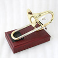 Birthday Gift Kids Brass Piccolo Trombone High Bb Gold Lacquer Finish Slide Trumpet for Orchestra Cheap Piccolo Trombone