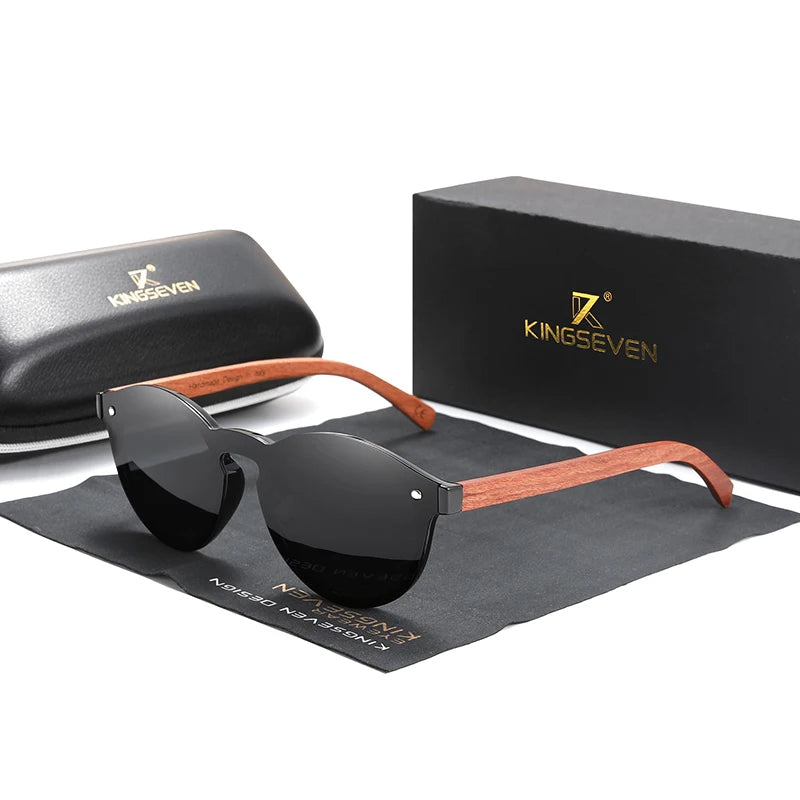 For Unisex 5791 Handmade Alloy Natural Bubinga Wooden Frame Sunglasses with Polycarbonate Lenses Polarized for Men Women