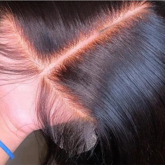 Invisible HD Transparent Swiss Bleached Knots Virgin Remy Hair Cuticle Aligned Indian Human Straight Lace Closure Wigs