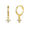SC Simple Small Hoop S925 Sterling Silver Earrings Teen Girls Dainty Diamond Flower Charm Gold Huggie Hoop Earrings for Women