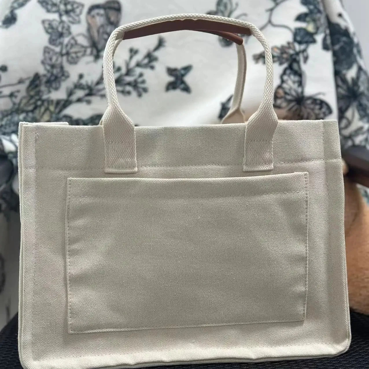 Hot Selling Large Capacity Laptop Work Book Travel Gym Crossbody Shoulder Strap Totes Bag Women  Beach Shopping Canvas Tote Bag