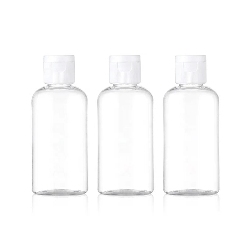 50ML Clear White Clamshell Plastic Bottle Reusable Travel Dispenser Bottle Plastic Body Wash and Lotion Toiletries