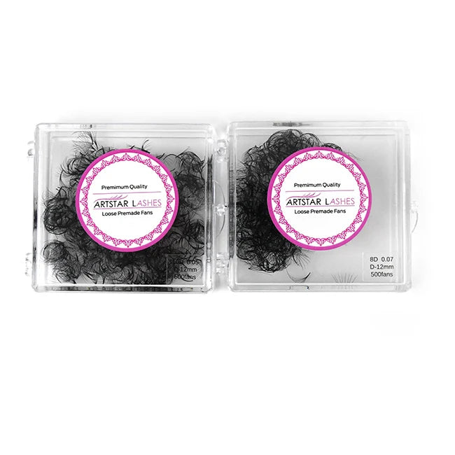 Narrow Base Premade Fans Stock 5D Premade Volume Fan Eyelash Extension Wholesale 0.05 0.07 C D Loose Pre Made Fans Lash