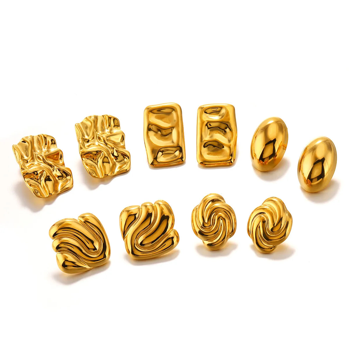 Fashion Stainless Steel 18K Gold Plated Geometric Square Drop Earrings New Statement Earring Jewelry