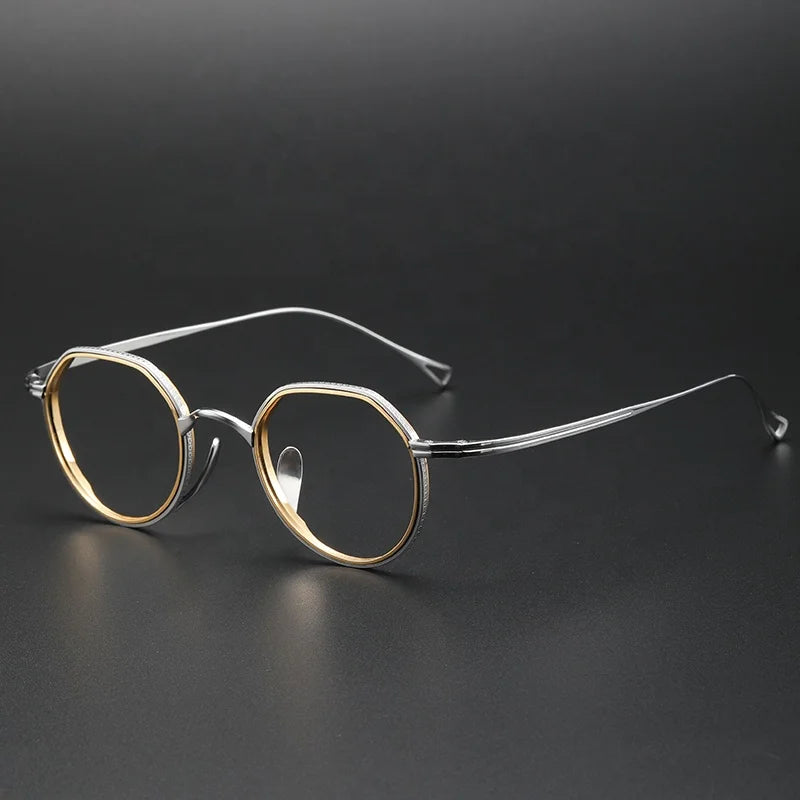 KMN1231 High-End Pure Titanium Vintage Glasses Trendy Circle Optical Frame Hot Popular in Style