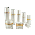 Luxury Pearl White 30ml 50ml 100ml 120ml Cosmetic Containers Set of Plastic Jars with Screw Cap and Lotion Pump