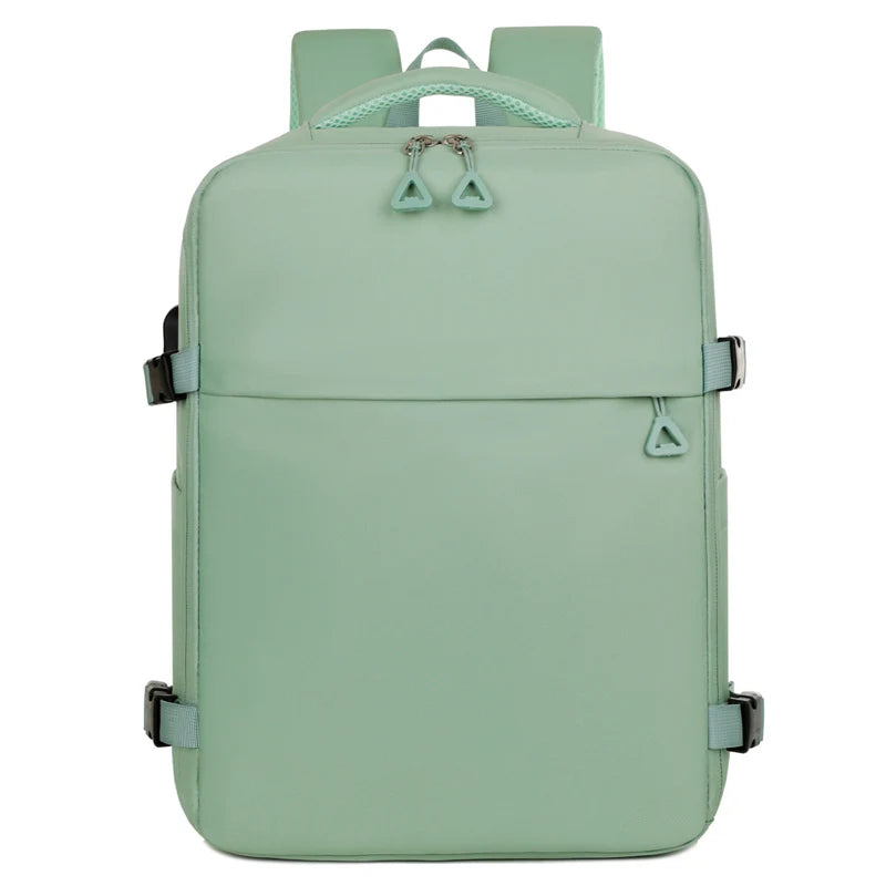 Stylish Lightweight High-Capacity Business Office Waterproof Multifunctional Laptop Backpack Oxford USB Polyester Lining Zipper