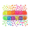 Nail Art Supplies Fluorescence Stars Sequins Sticker 3D Mix Sizes Star Sequins DIY Nail Charms
