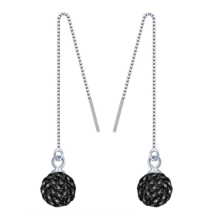 925 Sterling Silver Long Chain Drop Earrings for Women Fashionable Long Fashion Jewelry