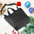 Black Big Designer Work College Tote Bag for Women School with Laptop Compartment and Zip Molle Webbing