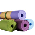 Customized Printed Sporty Fitness Exercise Eco Friendly Anti Slip Tpe Yoga Mat with Position Line Four Seasons GECKO MASTER