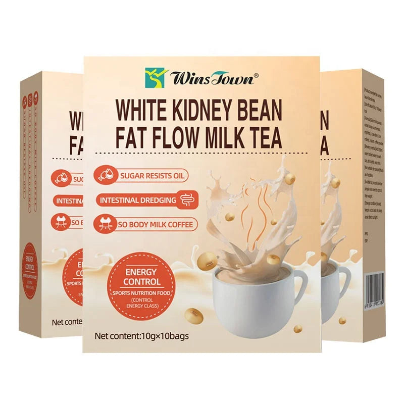 Slimming White Kidney Bean Milk Tea Powder Instant Diet Drink Support Weight Control Custom Formula