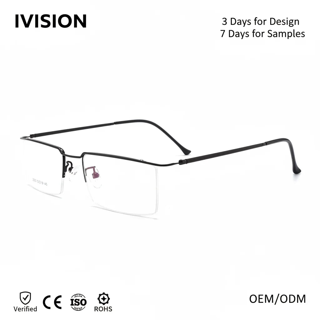 Unisex Metal Business Glasses Classic Half Frame Blue Light Filter Luxury Trendy Complements Glasses for Men Women Myopia