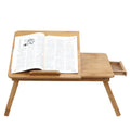 Adjustable Bamboo Laptop Bed Desk Table with Folding Legs for Bed and Sofa Bed Tray
