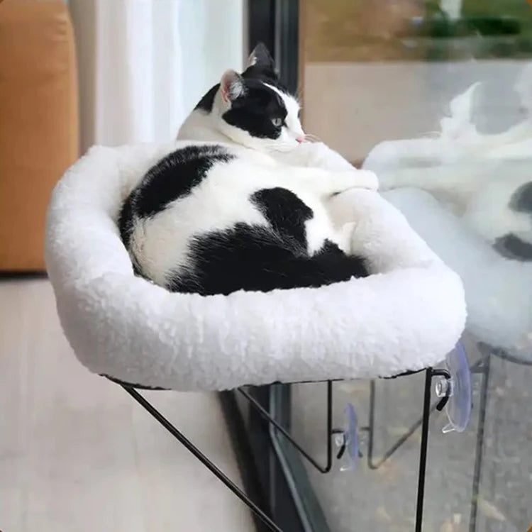 Wholesale Comfortable Cat Hammock Metal Frame Hanging Cat Window Hammock Removable Warm Pet Bed