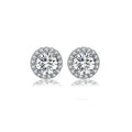 European American Female 1 Karat 18K Gold Plated S925 Sterling Silver Earrings D Color Mosan Diamond with Zircon Support