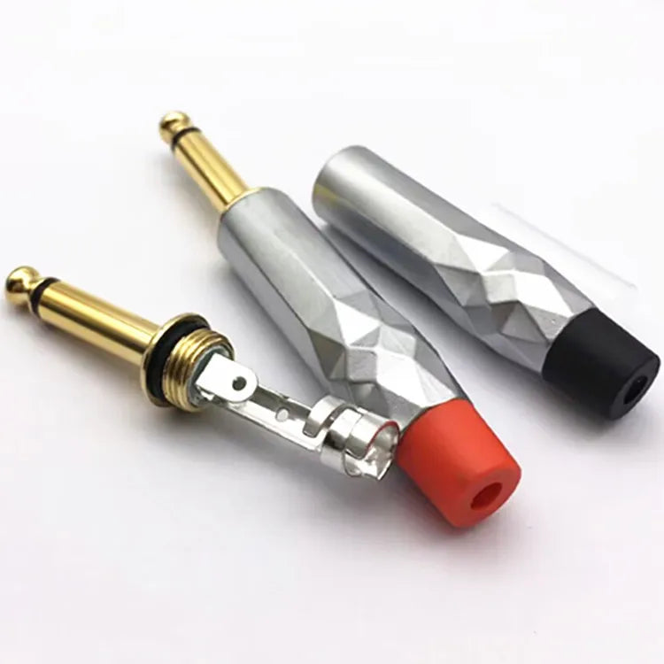 Wholesale Durable Metal 6.5 Speaker Wire Welding Joints 6.35mm Guitar Microphone Gold-plated Plug