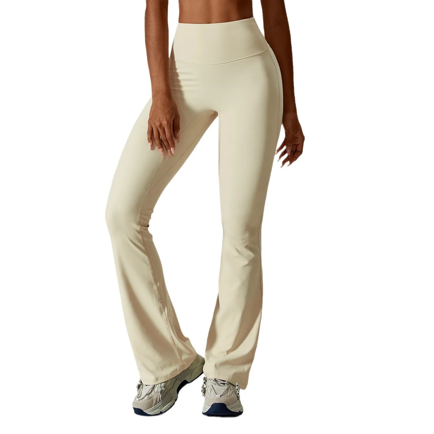 Customizable Women's NewWide Legged Tight Nude Feeling Hip Lifting Yoga Flare Pants Dance High Waist Micro Flare Casual Sports