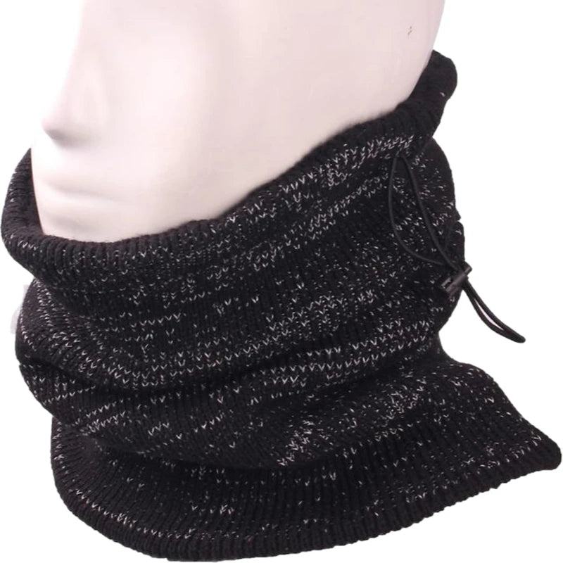 2026 New GECKO MASTER Double Layer Knitted Snap Closure Scarf Neck Warmer Reflective Yarn Gaiter 100% Acrylic Autumn Hot Style